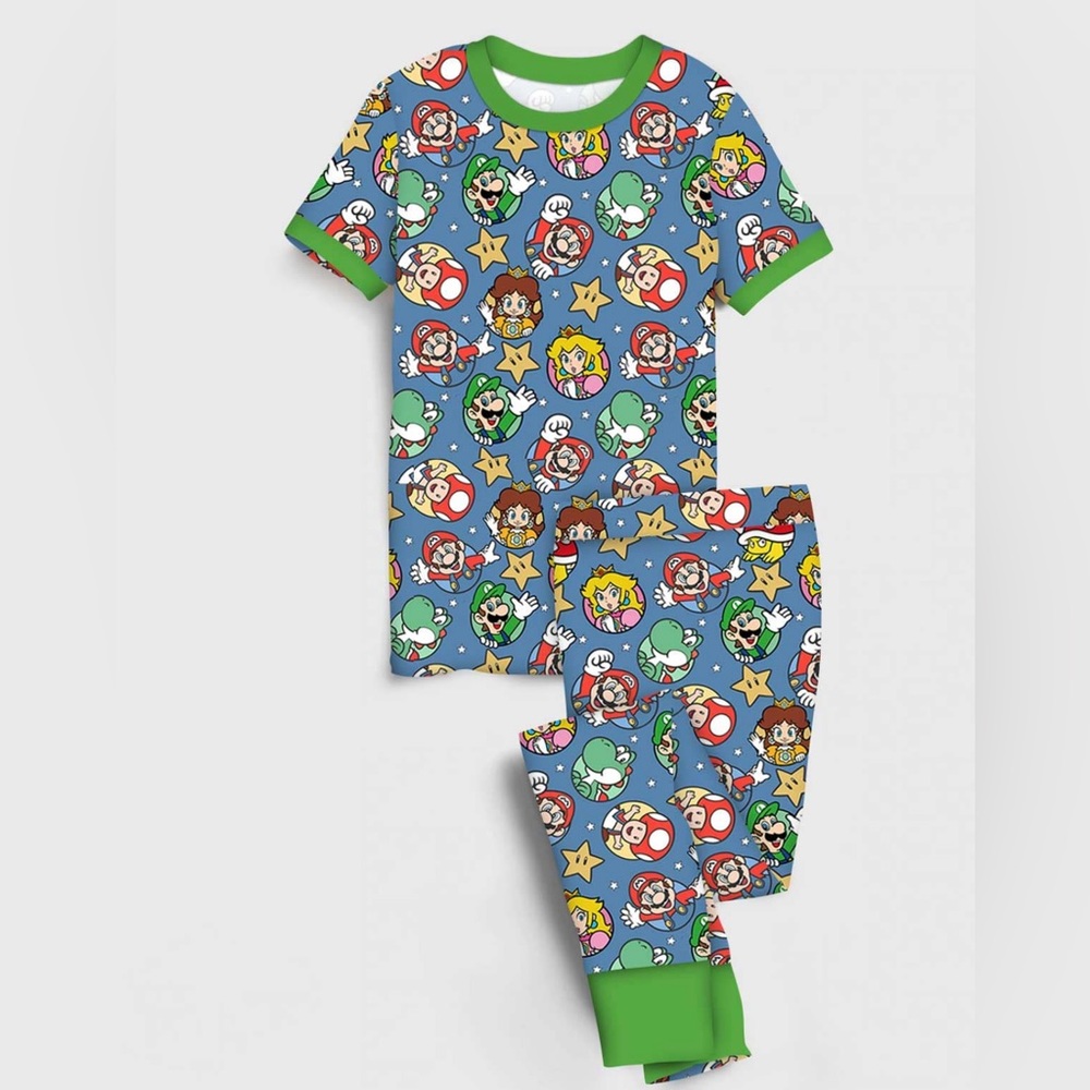 Little Snuggles Super Mario World Short Sleeve Bamboo Pajama Set - 18/24